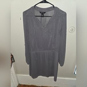 White House Black Market Gray Long Sleeve Dress